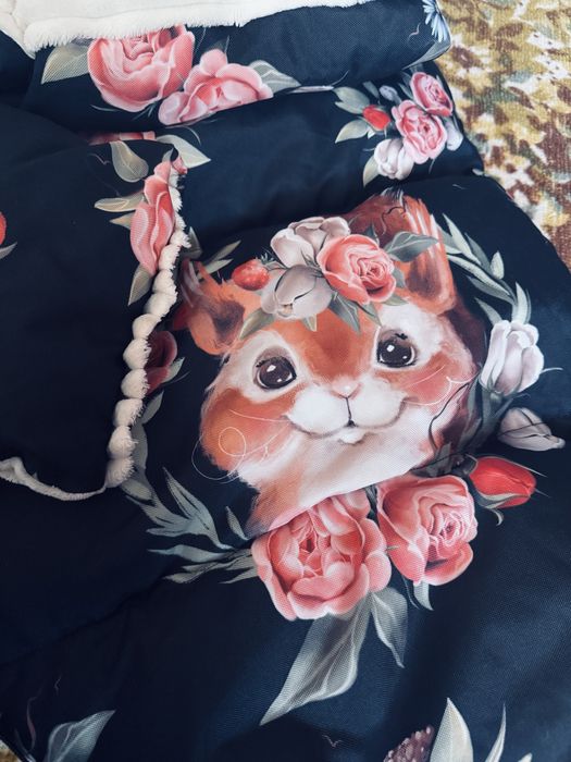 Зимовий конверт на плюші (футмуф +муфта на коляску)