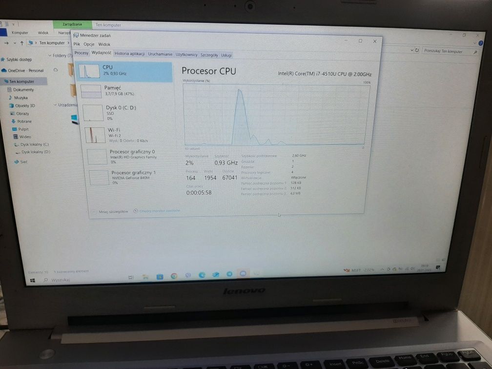 lenovo z50-70, i7 4510U, GeForce 840M, DDR3 8 GB,SSD 500GB  bez bater