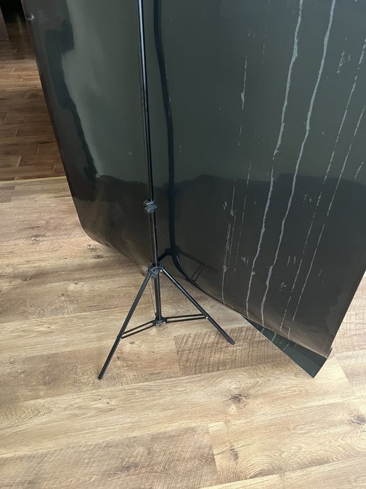 Комплект ПВХ фон черный, держатель фона стойка