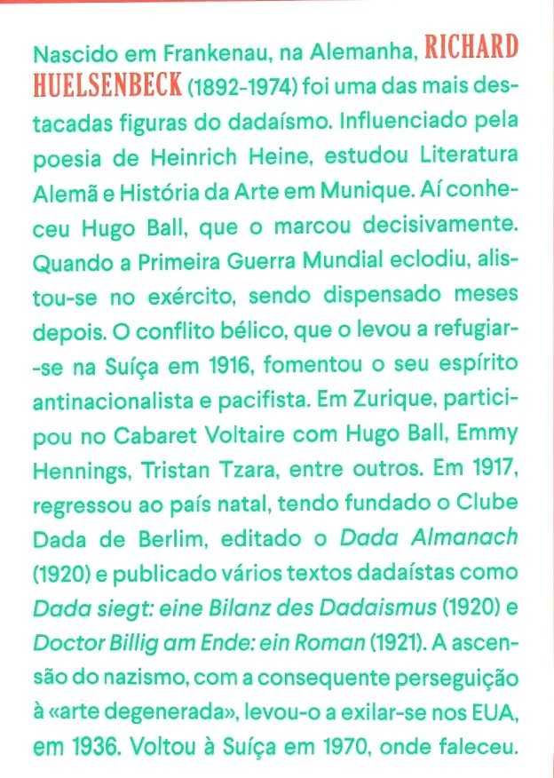 Richard  Huelsenbeck «EN AVANT DADA» Uma história do Dadaísmo