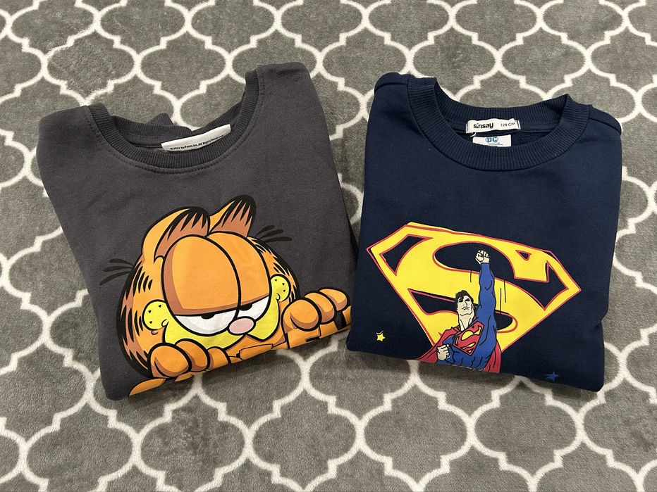 Bluza garfield superman chłopięca 2 szt 122/128