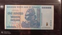 Banknot Zimbabwe one hundred trillion dollars