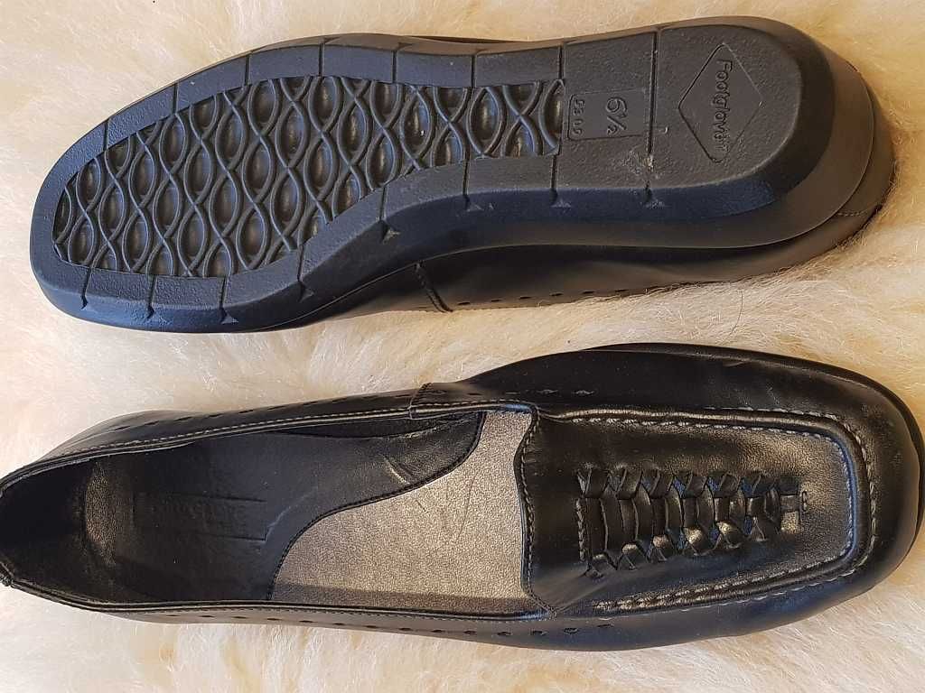 Mokasyny damskie - zdrowotne - ze skóry - Foot Glove - Wider Fit r 39