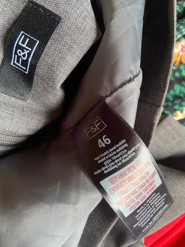 F&f szara prosta sukienka   basic biuro xxxl +size 44 46 praca