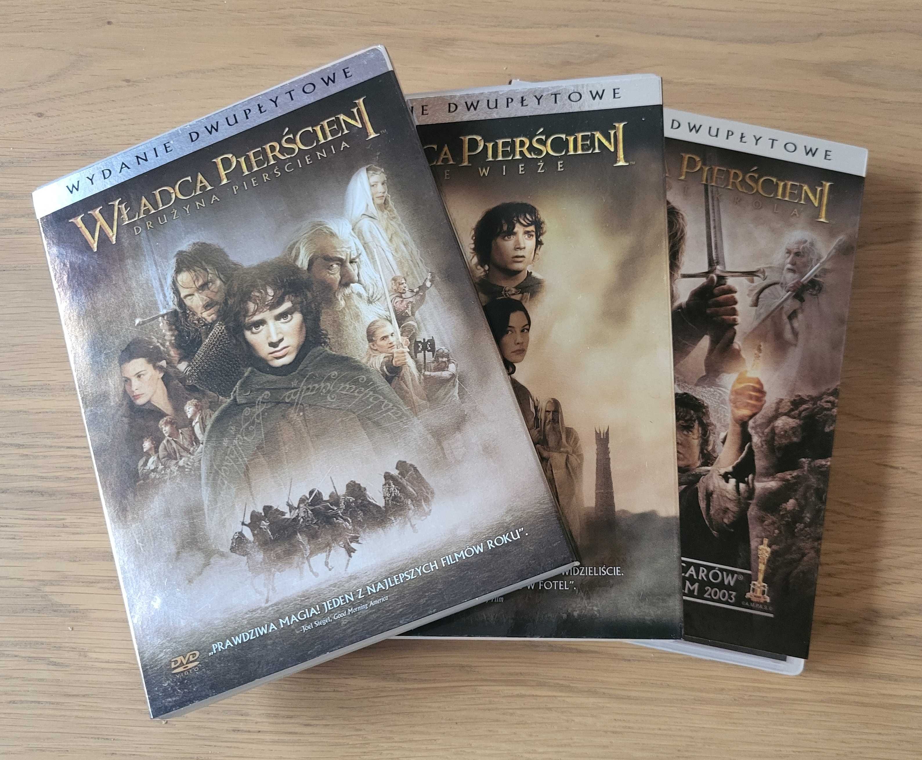 Trylogia Władca Pierścieni na DVD, trzy części , 6 płyt