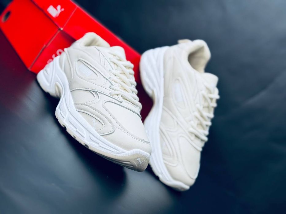 Кожаные Кроссовки Пума на осень, кросівки Пума шкіряні осінні / топ