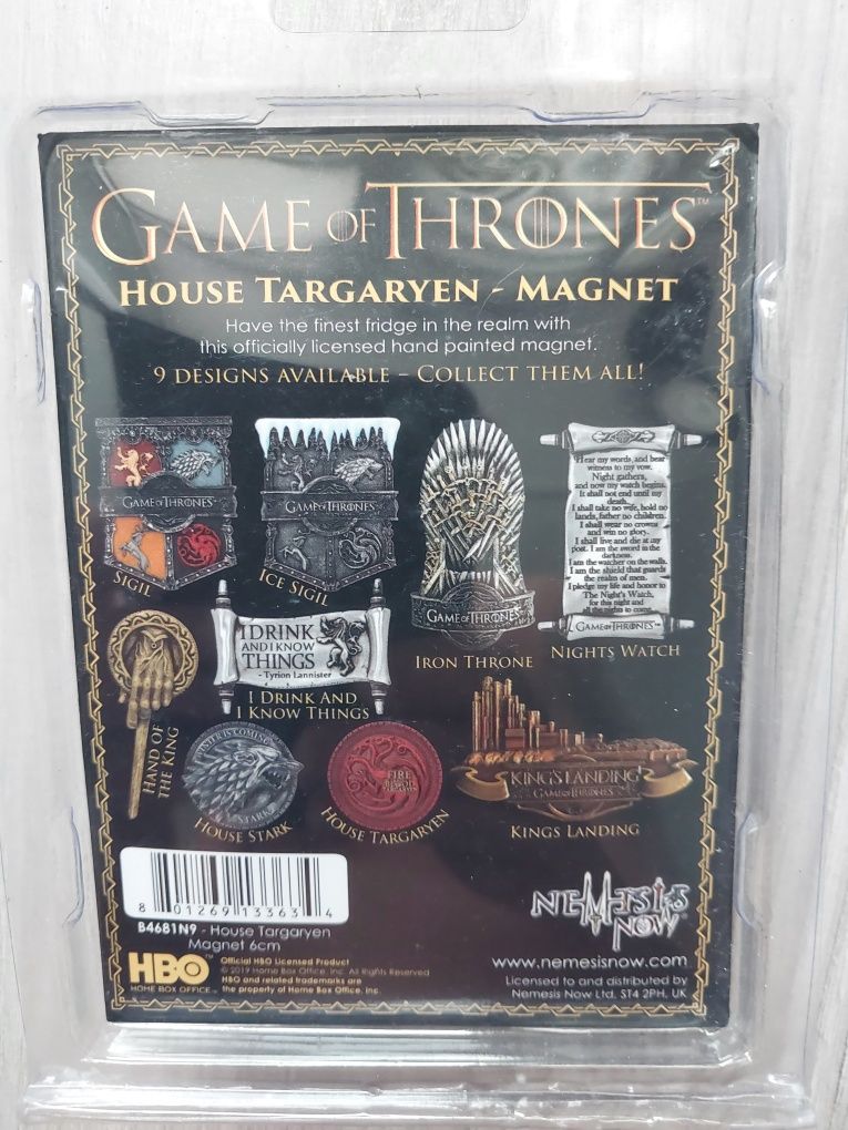 Magnes na lodówke 6 cm GRA O TRON oryginał HBO Game of Thrones