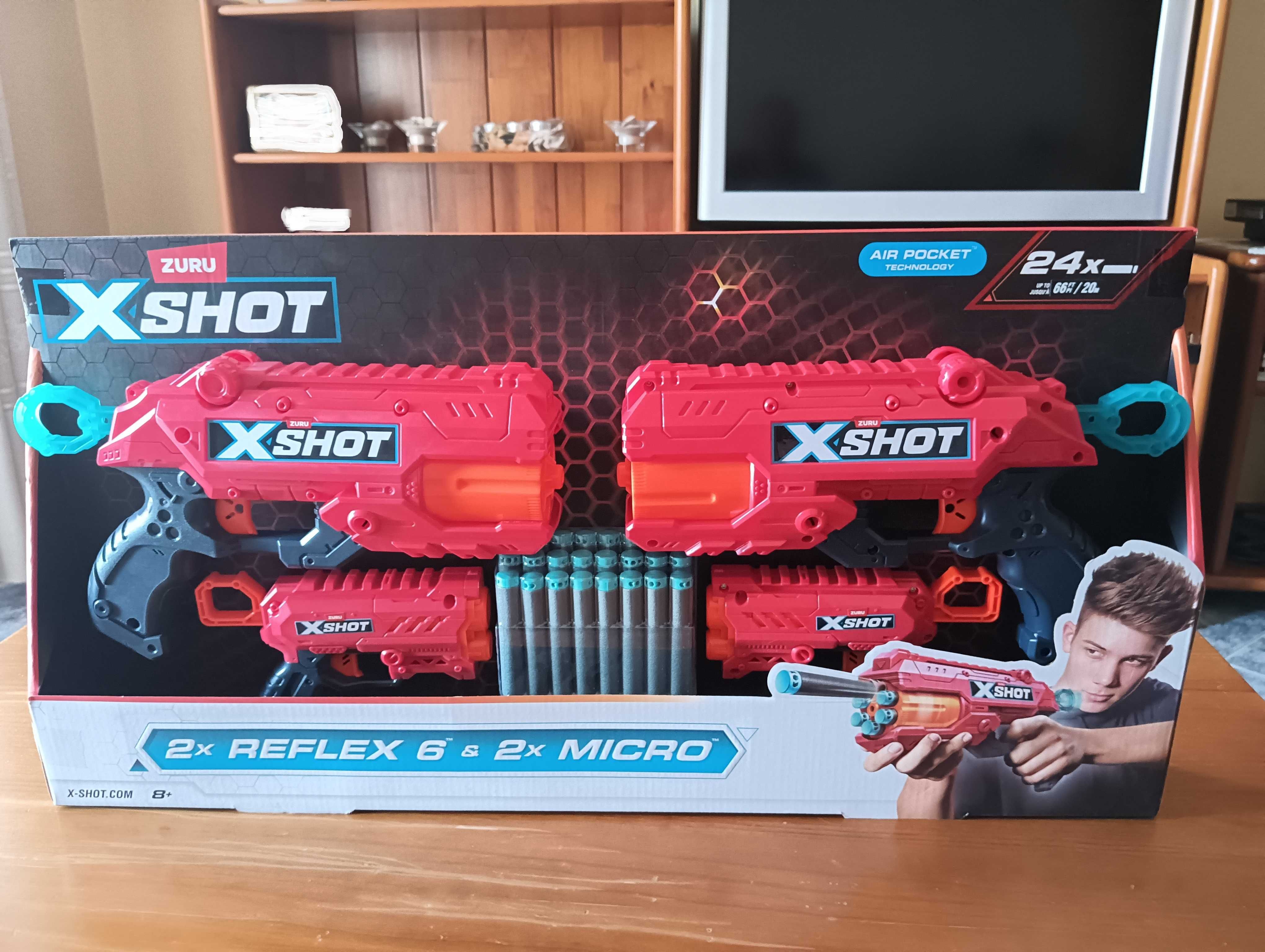 Nerf X-SHOT - Combo 4 lançadores + 24 dardos