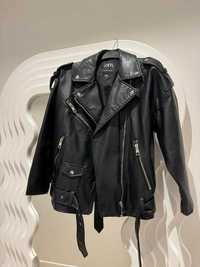 Zara skóra XS 34 czarna kurtka skórzana