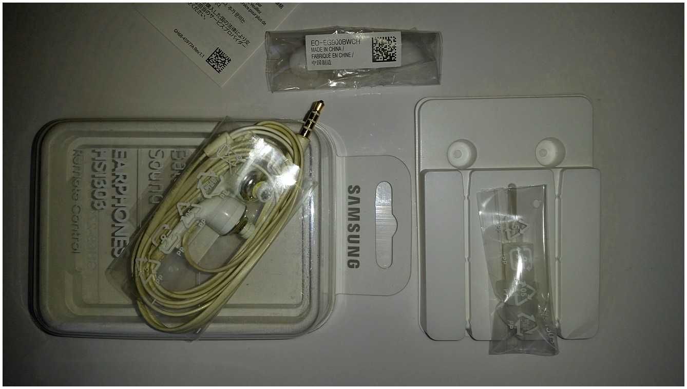 Białe Słuchawki Samsung A12 M22 M12 A72 A22 A52 M33 A32 M53 Jack 3,5MM