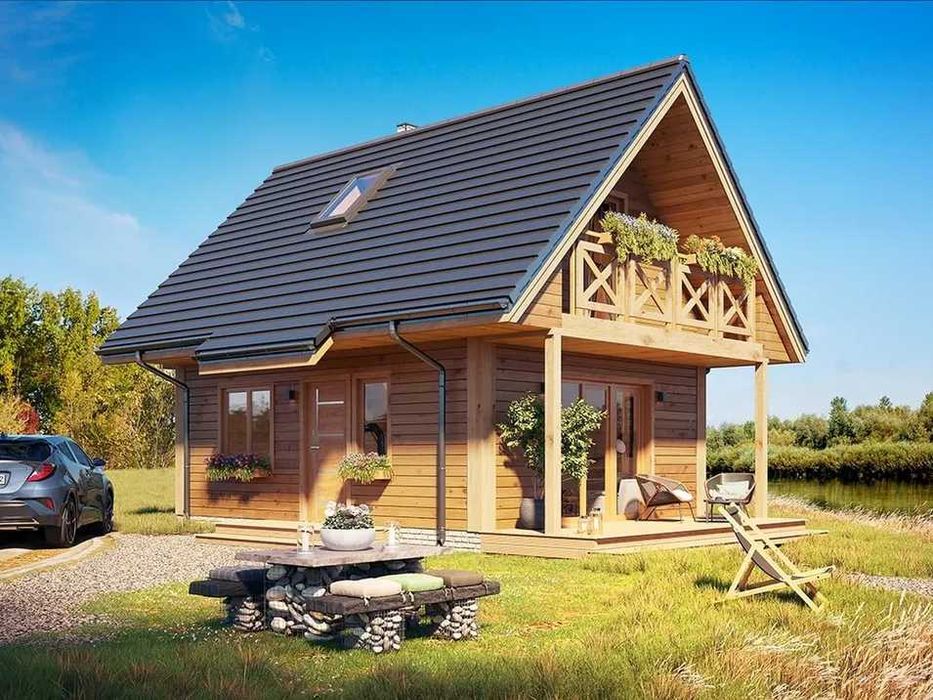 Dom szkieletowy |  budowa domu z drewna | całoroczny | letniskowy