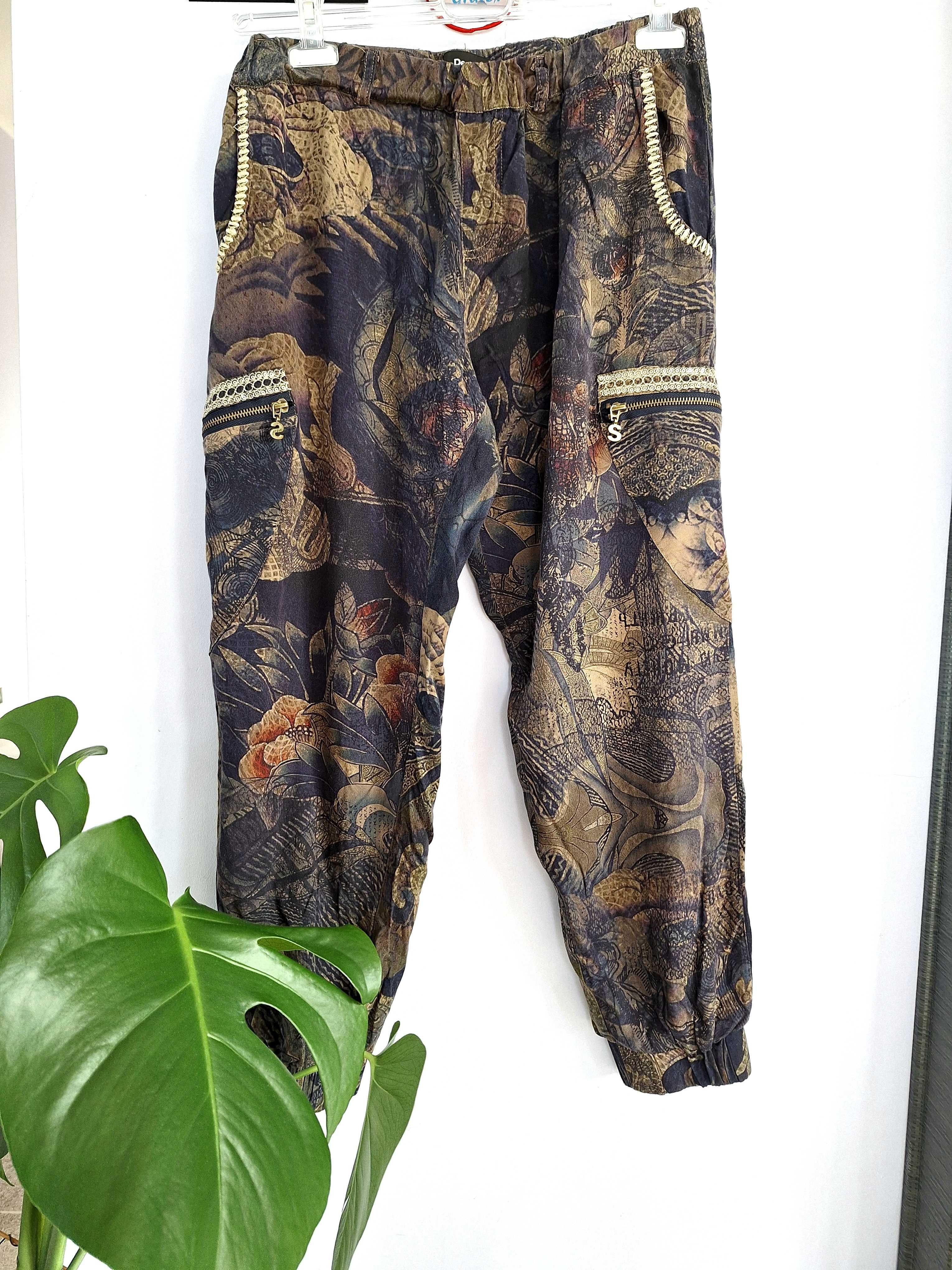 Desigual spodnie haremki dres dresy boho vintage Rozm. M 38