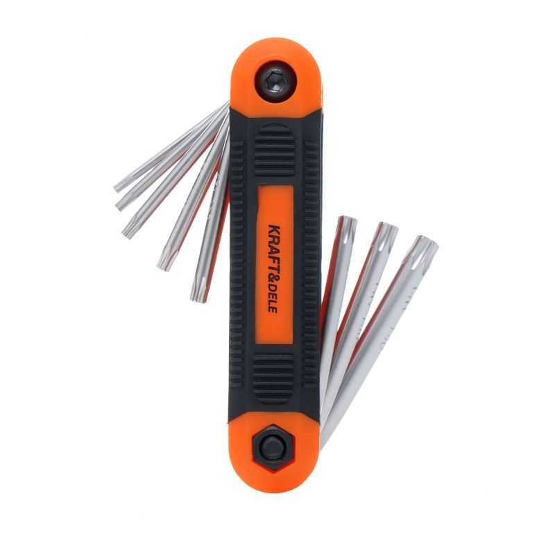 KLUCZE IMBUSOWE ampulowe TORX HEX długie 8 SZT CRV składane KD11935