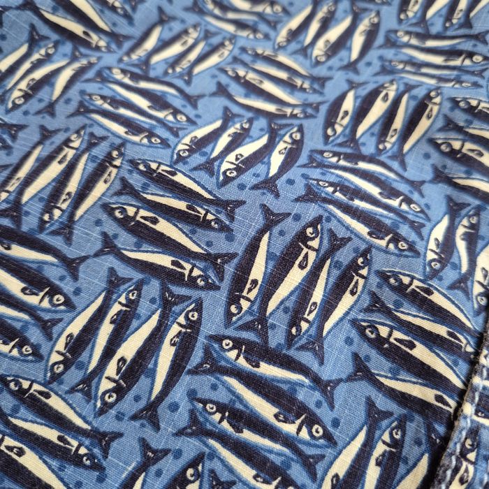 Koszula r. S, s. Bdb męska, f. Petrol, niebieska w śledzie