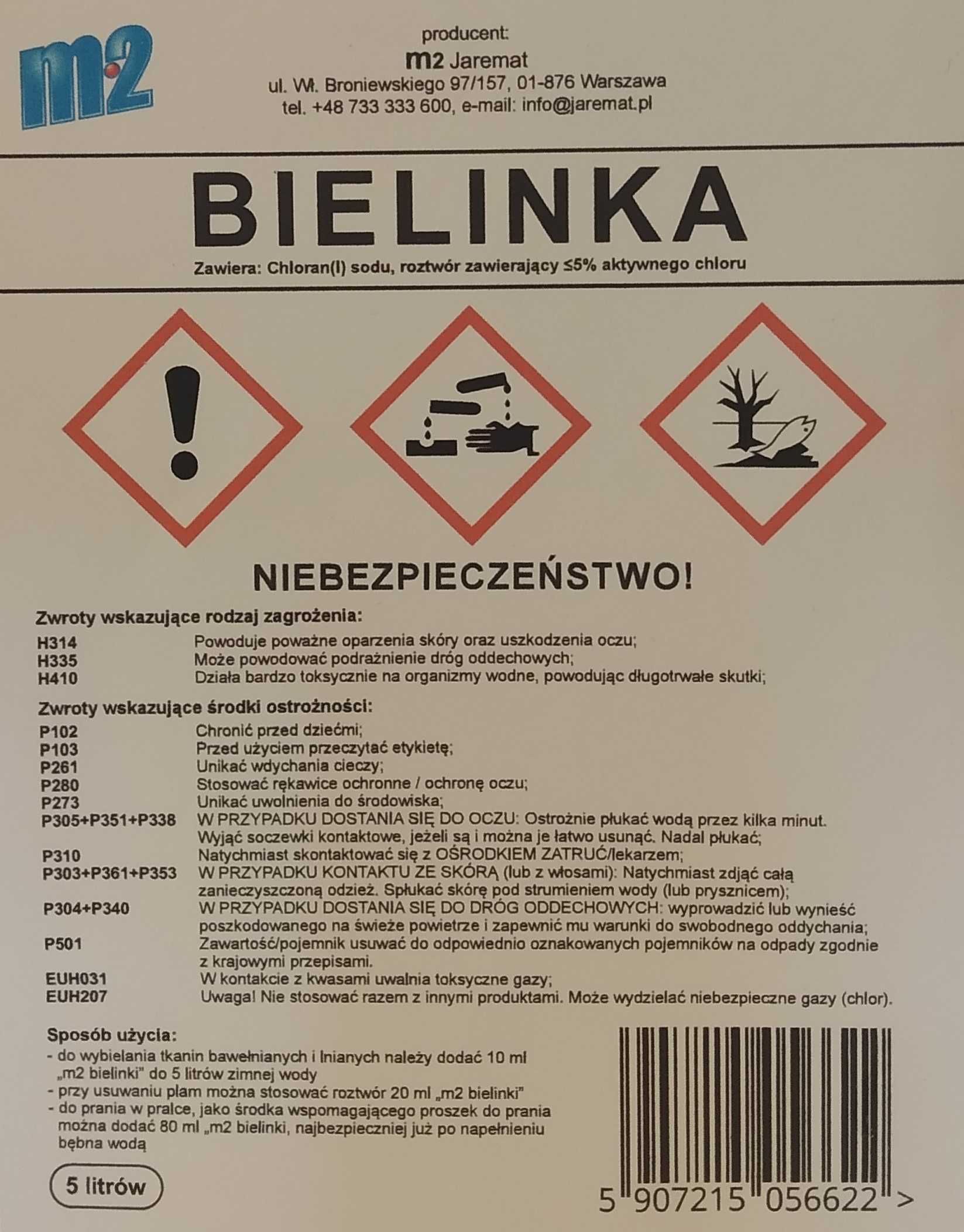 Bielinka 5 L Uniwersalny środek wybielający- producent