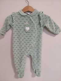 Babygrow em Veludo, Mangas compridas, Tam. 1-3 meses