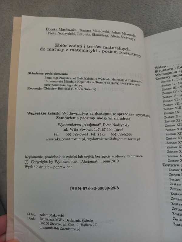 Testy maturalne 2010 - matematyka - poziom rozszerzony