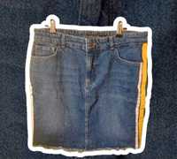 Юбка джинсовая классическая со вставками.