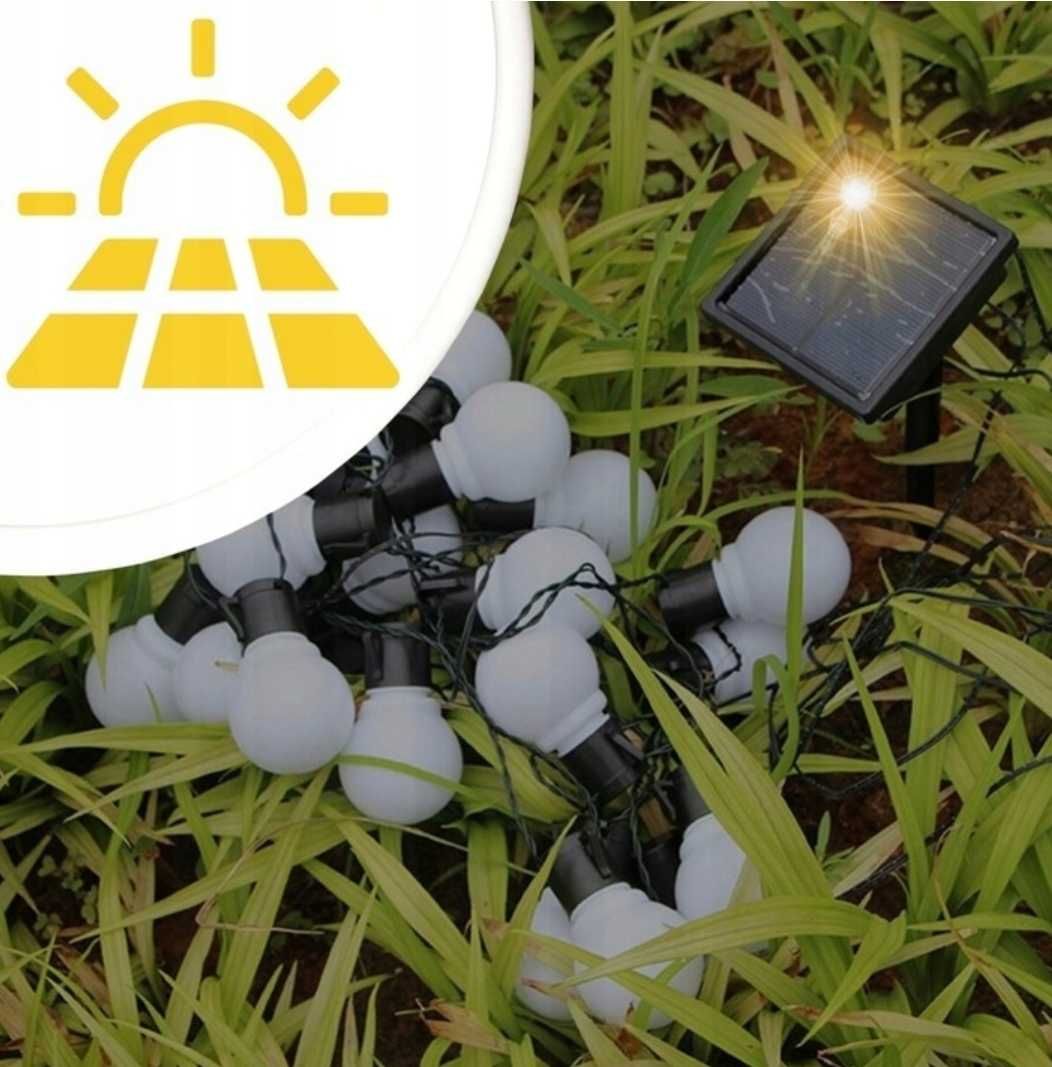 GIRLANDA SOLARNA led 7 metrów lampki grodowe 50 żaróweczek