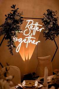 Ledon napis wiszący Better Together dekoracja ślub wesele przyjęcie