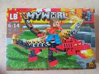 Klocki jak LEGO czerwony smok i figurka około 90 elementów