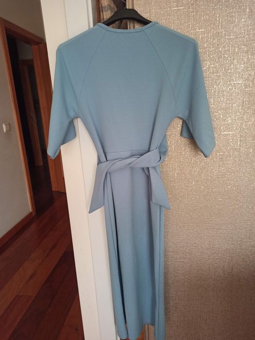 Vestido em malha azul XS boohoo