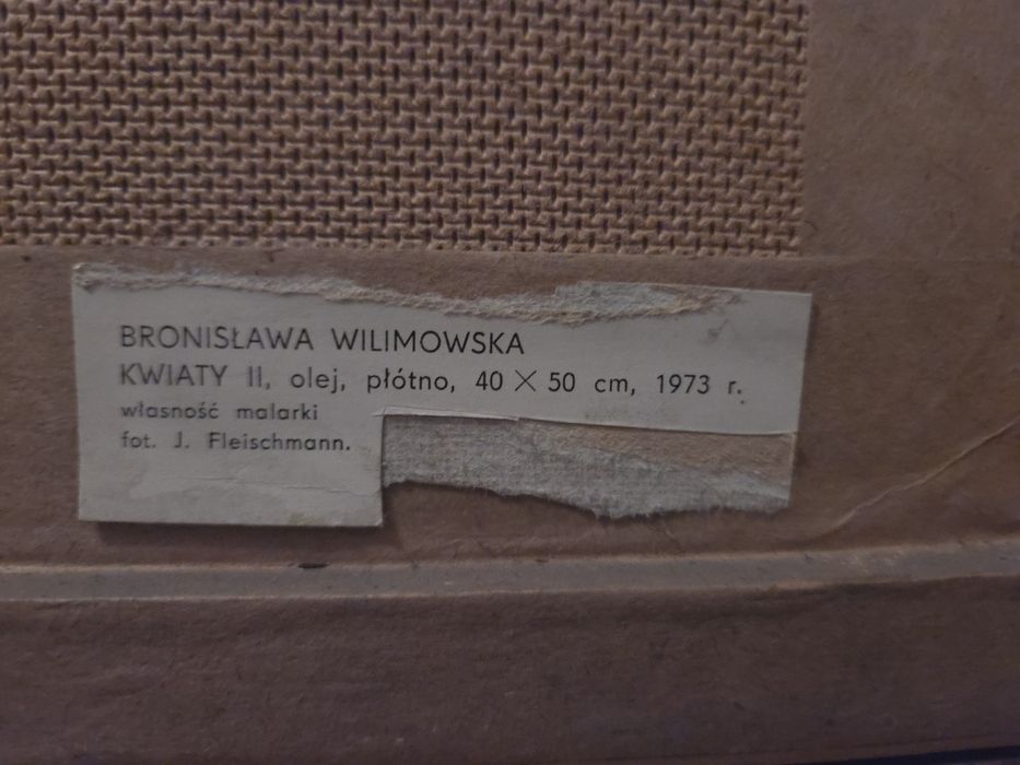Obraz Olejny Bronisława Wilimowska 1973r 40x50