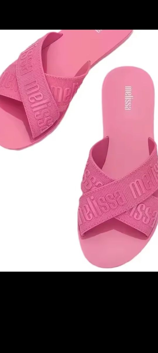 Klapki płaskie laczki róż Melissa r. 38/39