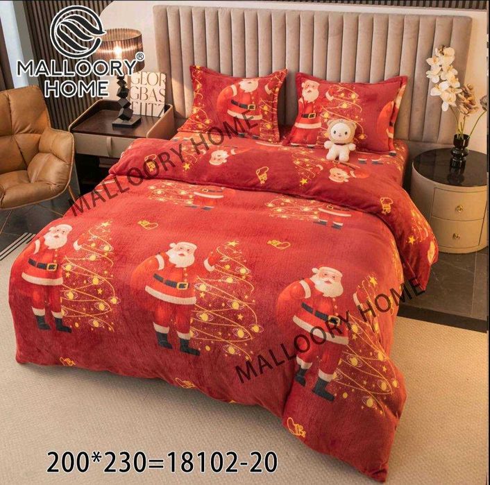 Постільна білизна ВЕЛЮРОВА Євро Новий Рік