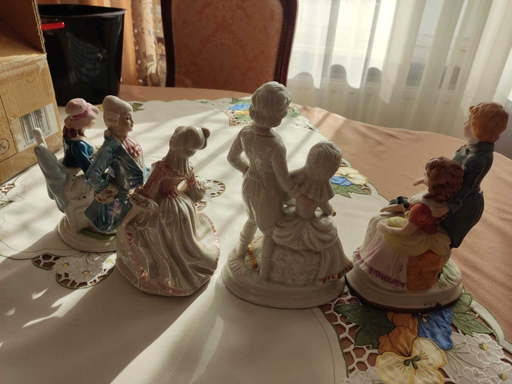 porcelanowe malowane  figurki 4 sztuki pary