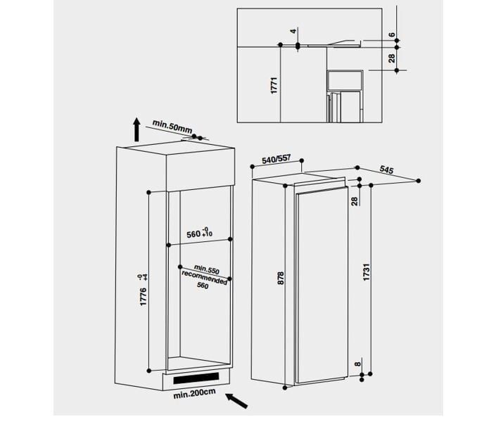 Холодильник під фасад .