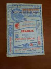 Guia general de ferrocarriles para ir a Francia Out 1939