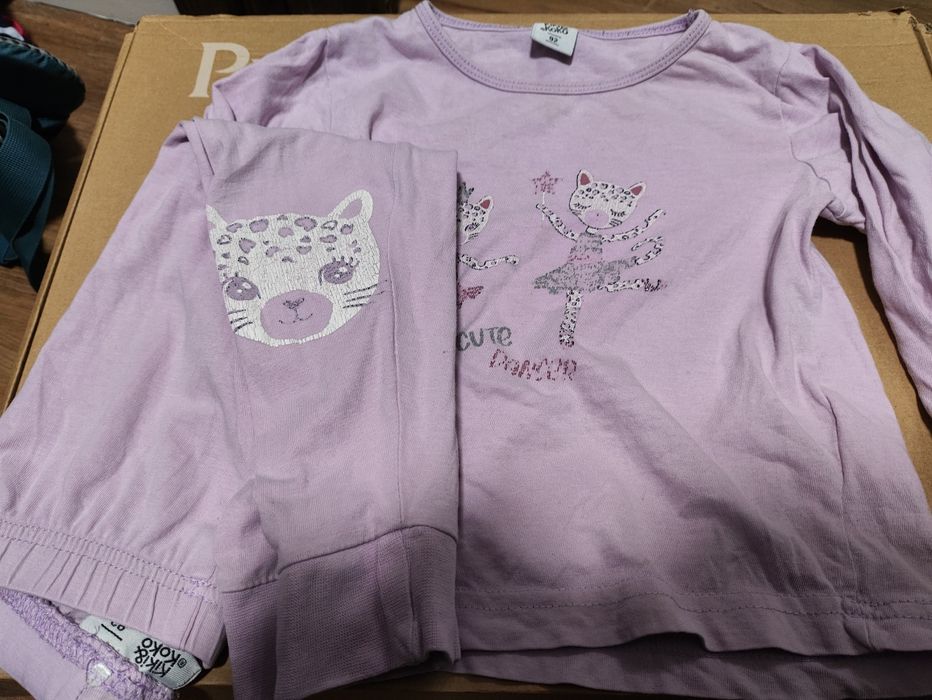 Fioletowa piżama dwuczęściowa z kotem Kiki & Koko 92