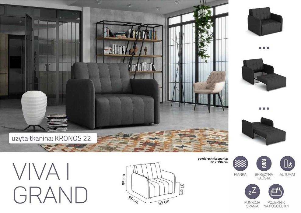 Fotel z funkcją spania Sofa Viva I Grand