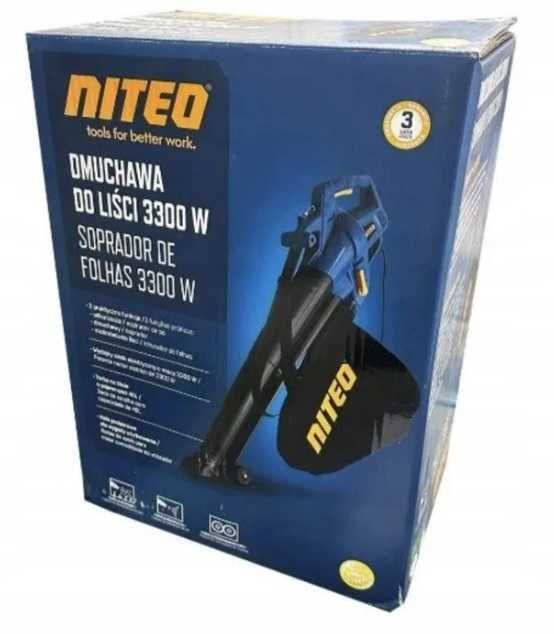 Nowa MOCNA Dmuchawa ODKURZACZ do LIŚCI 3300W pojemnik Torba 40L