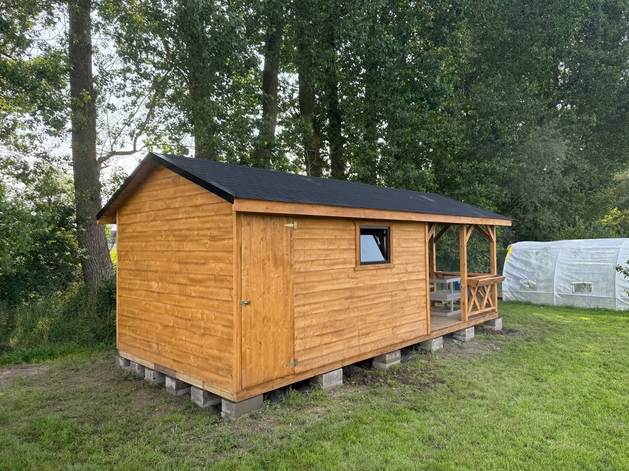 Domek letniskowy, narzędziowy drewniany 7×3 m Montaż w cenie