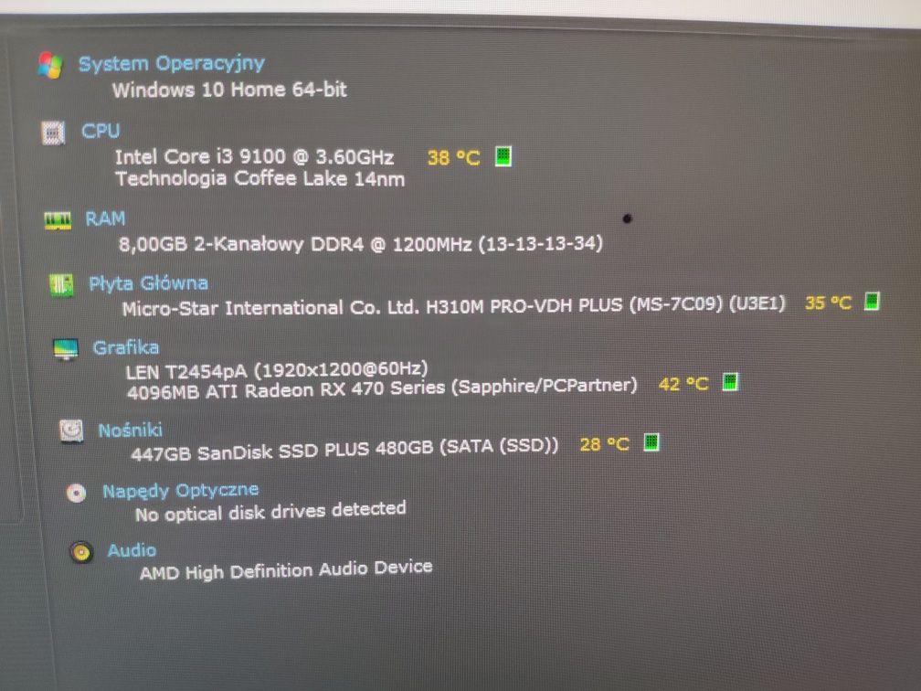 Rezerwacja MSI H310M PRO-VDH PLUS Intel 9th i3-9100 4x4Ghz + 8GB DDR4