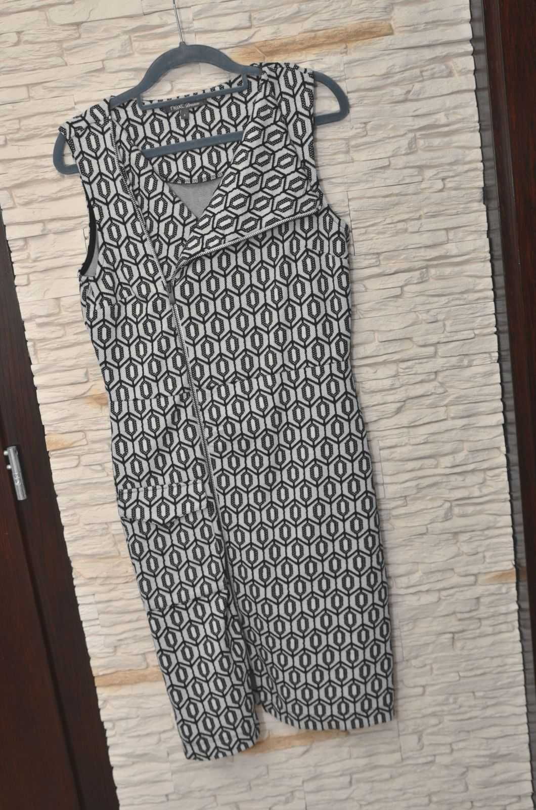 Tweedowa sukienka asymetryczna zip zamek r.36 r.S Next