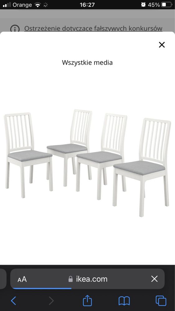 Stół rozkładany IKEA i 6 krzeseł