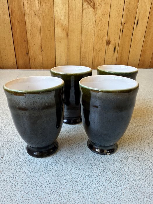 Вінтажні стопки чарки рюмки  Васильківська майоліка, обливна кераміка