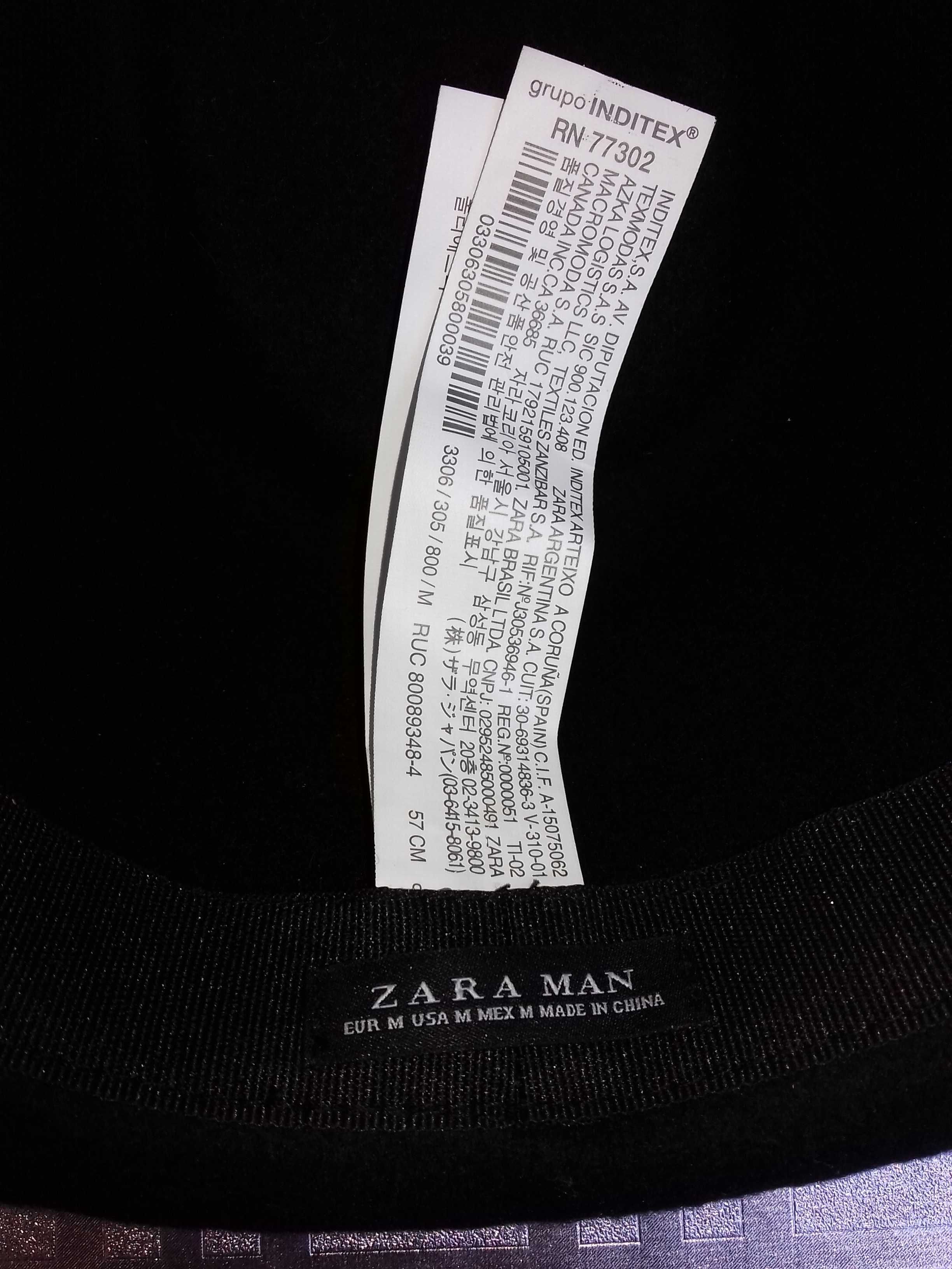 Шляпа федора фетровая Zara men зара шерсть 57  ( 56 ) размер