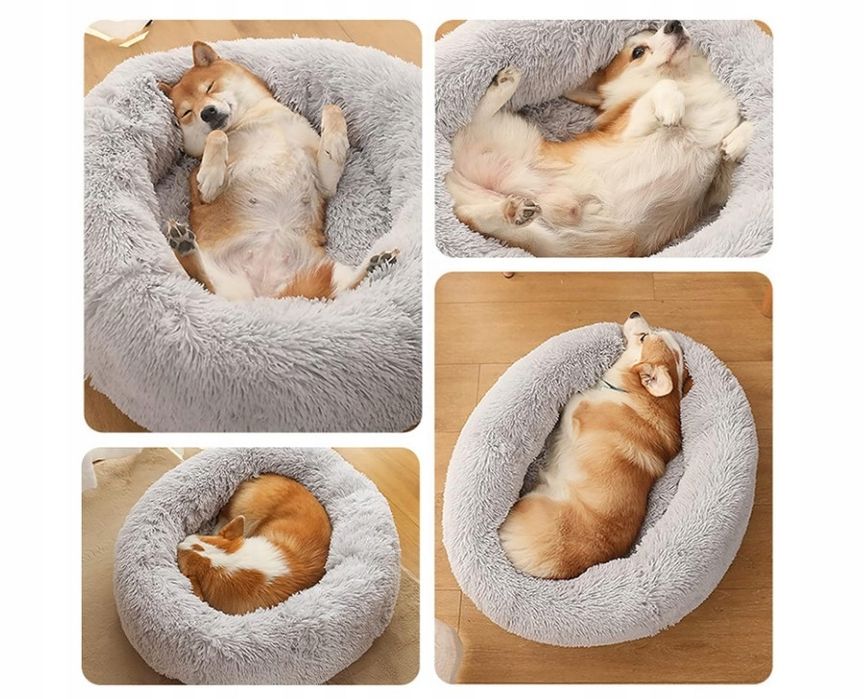 legowisko/ poduszka/ łóżko dla kota/psa 60cm szare miękkie wygodne