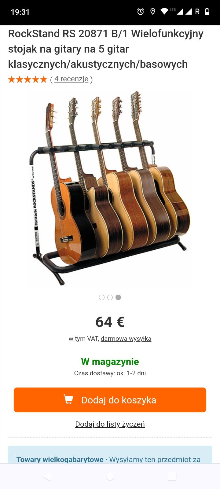 Sprzedam stojak na 5 gitar uniwersalny