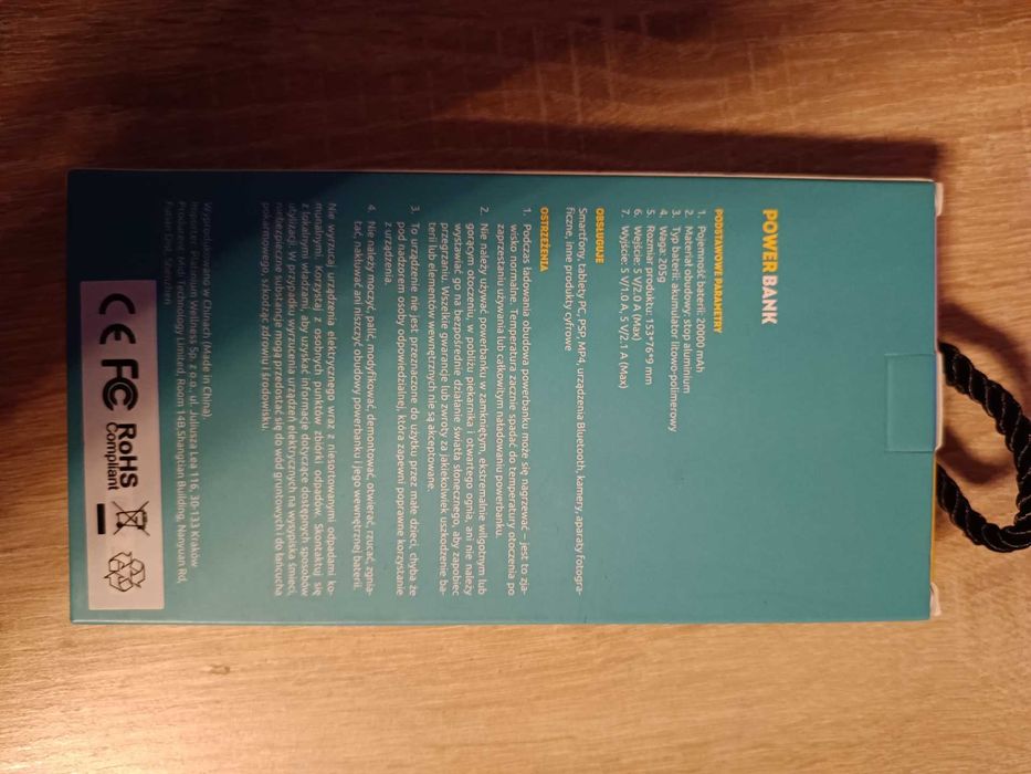 Powerbank Fitness Platinium 20 000 mAh