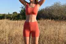 Conjunto roupa desporto laranja tamanho M