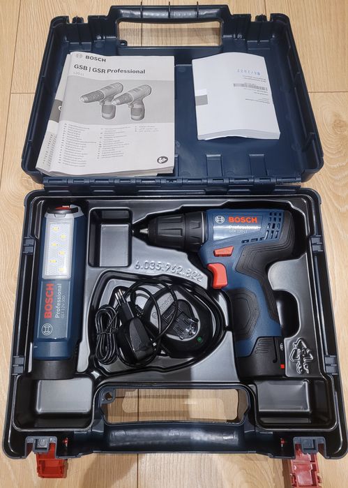 Wiertarko- wkrętarka akumulatorowa Bosch GSR 120Li latarka GL 12V-300I