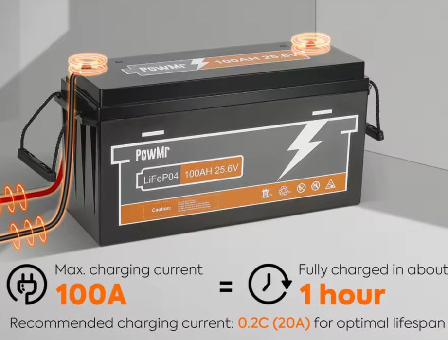 Батарея LifePo4 25.6V 100Ah (літій-залізо-фосфатний акумулятор) 2560wh