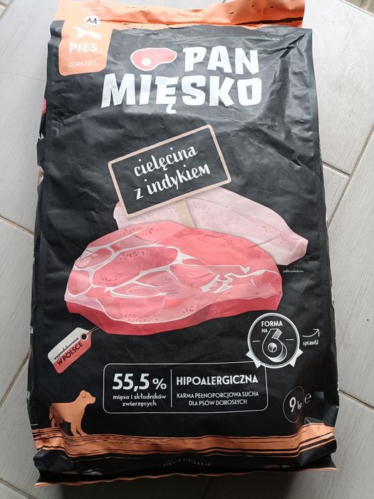 Sucha karma dla psa Pan Mięsko- cielęcina z indykiem hipoalergiczna9kg