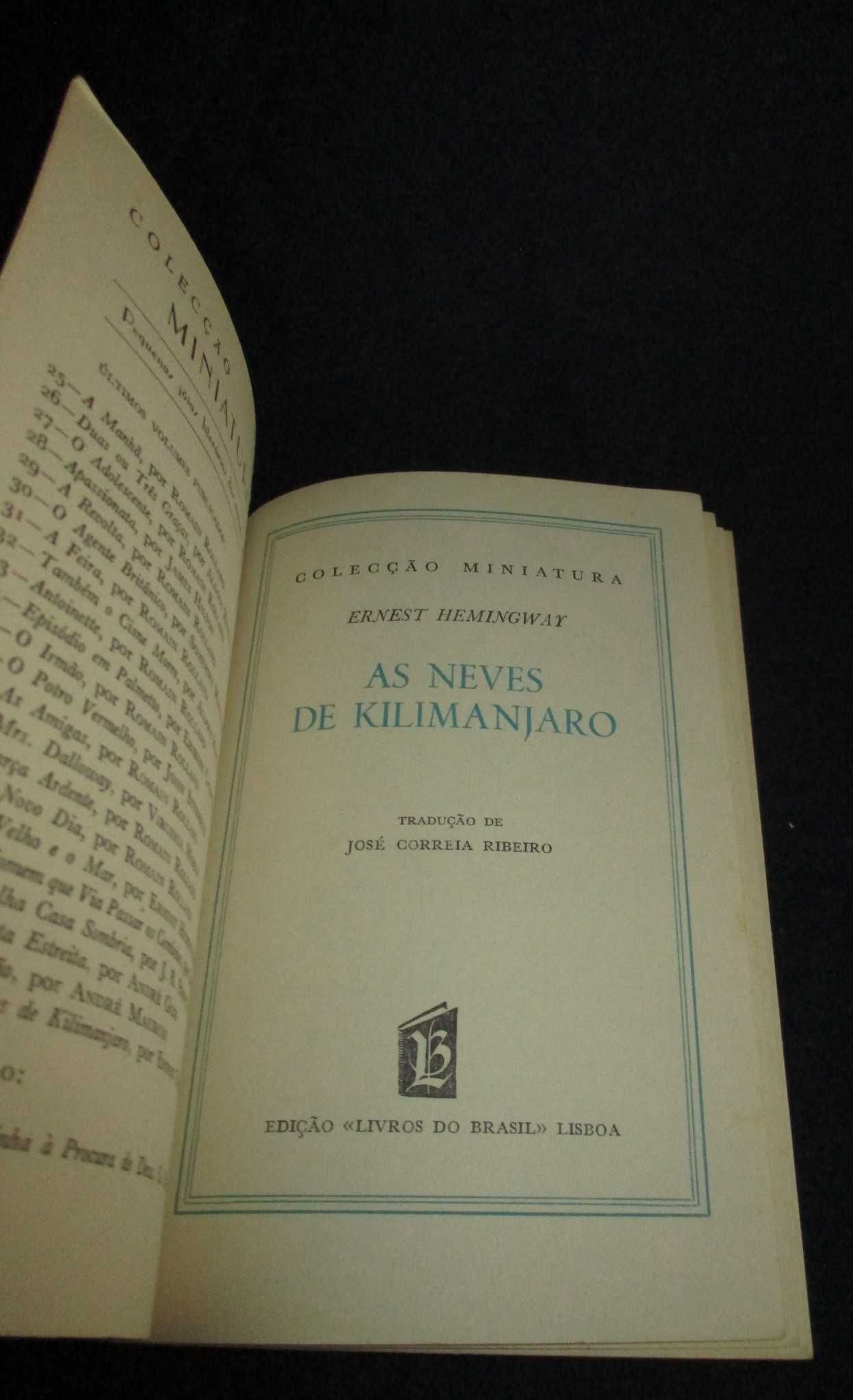 Livro As Neves de Kilimanjaro Ernest Hemingway Colecção Miniatura