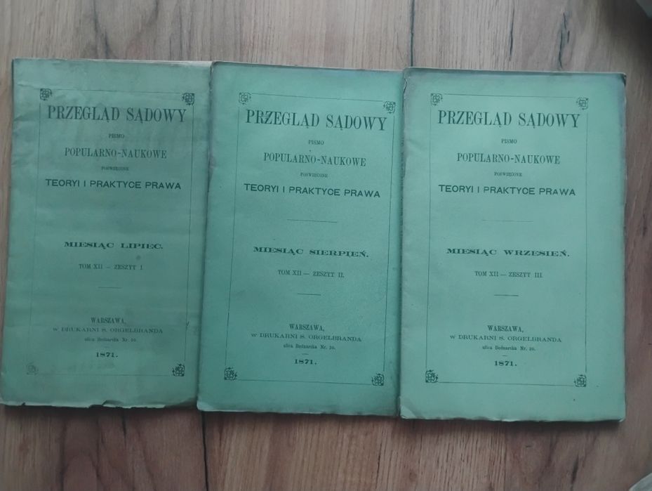 Przegląd sądowy - 3 książki - 1871